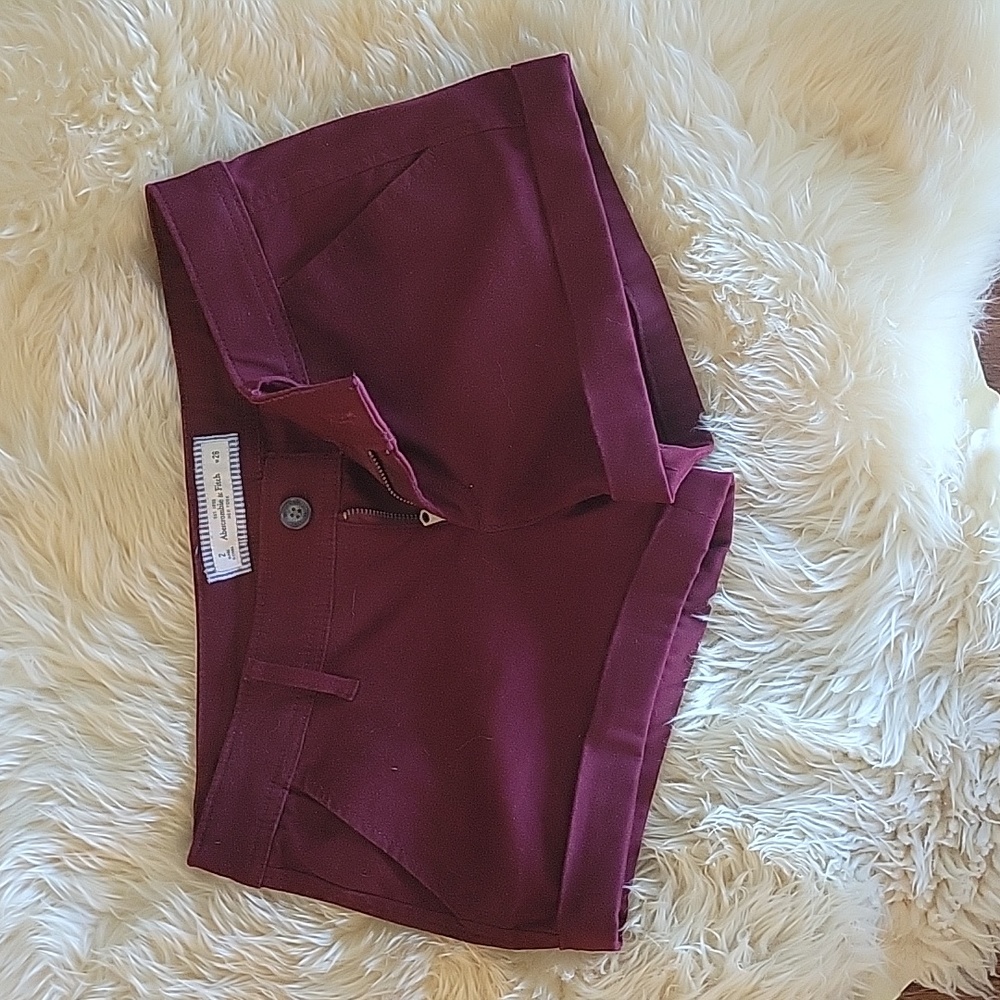 Abercrombie maroon shorts- 2